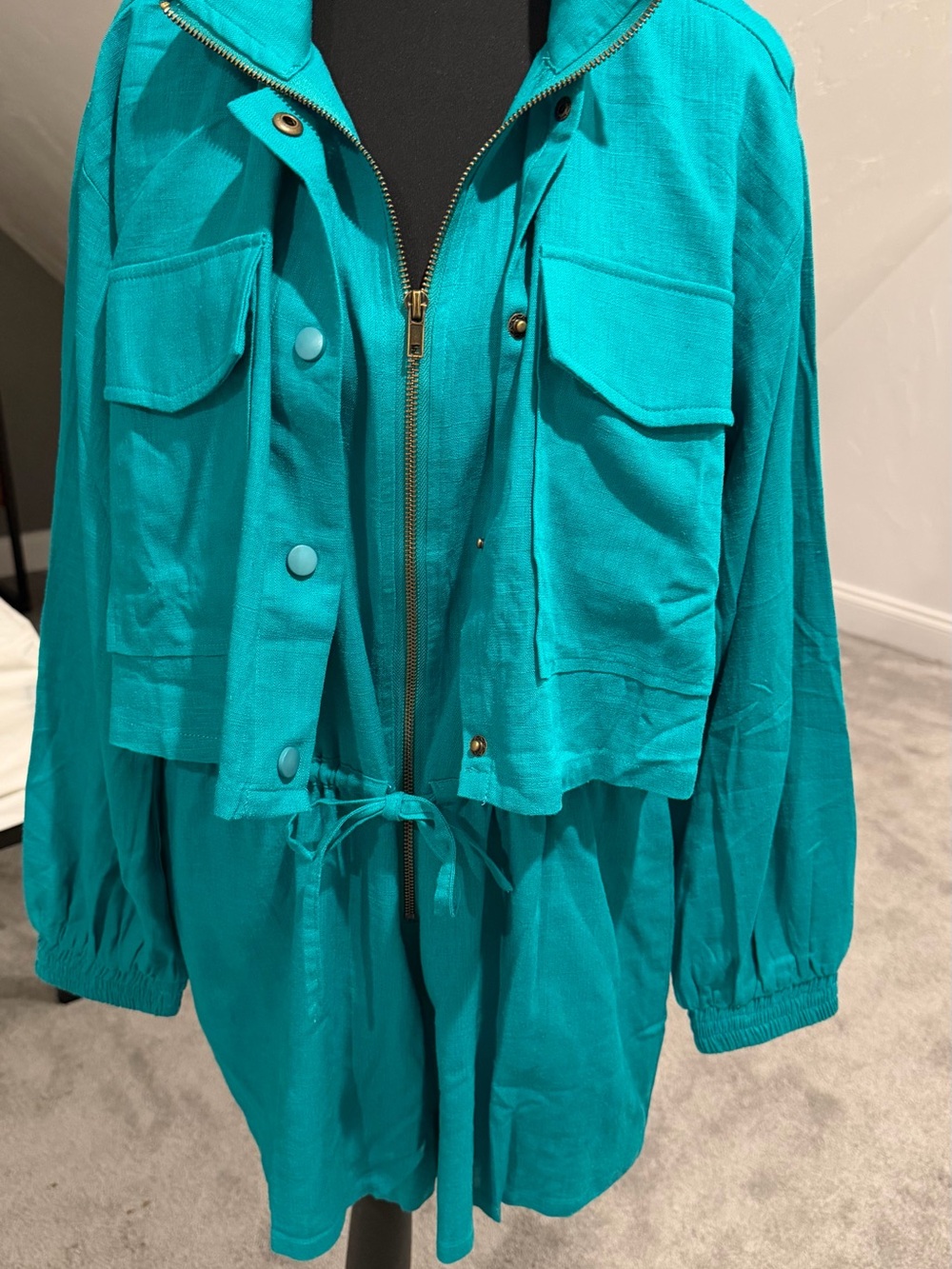 Turquoise Women’s  one piece  shorts outfit Lightweight